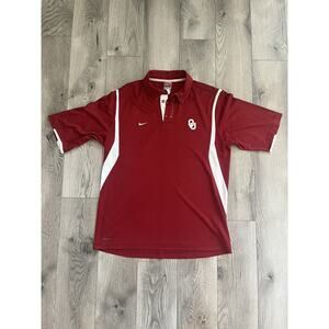 Vintage Nike Team Oklahoma Sooners Maroon Polo‎ Shirt Men's Medium